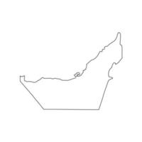 illustrazione vettoriale della mappa degli Emirati Arabi Uniti su sfondo bianco