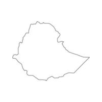 illustrazione vettoriale della mappa dell'Etiopia su sfondo bianco