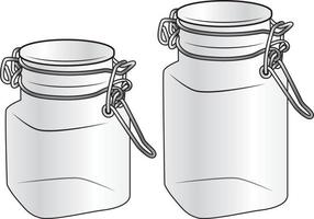 illustrazione modificabile del barattolo di vetro vuoto ecologico vettore