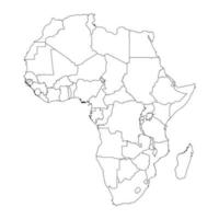 illustrazione vettoriale della mappa dell'africa su sfondo bianco