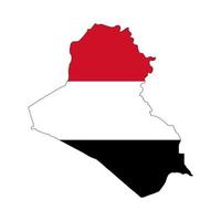iraq mappa silhouette con bandiera su sfondo bianco vettore