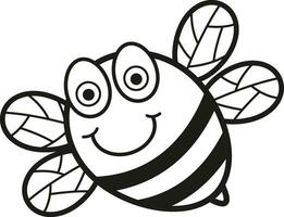 illustrazione nero e bianca ape vettore