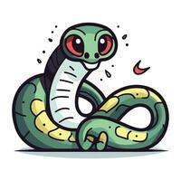 carino cartone animato serpente. vettore illustrazione su bianca sfondo. isolato.