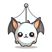 carino pipistrello personaggio cartone animato stile vettore illustrazione. Halloween festa design.
