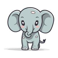 carino cartone animato elefante vettore illustrazione. carino bambino animale personaggio