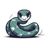 carino cartone animato serpente. vettore illustrazione isolato su un' bianca sfondo.