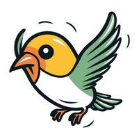 vettore illustrazione di un' carino poco uccello isolato su un' bianca sfondo.