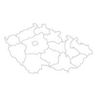 Repubblica Ceca carta geografica. carta geografica di ceco repubblica nel amministrativo regioni nel bianca colore vettore