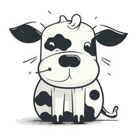 carino cartone animato mucca su un' bianca sfondo. vettore illustrazione di un' mucca.