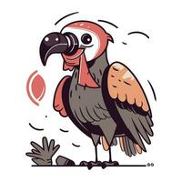 vettore illustrazione di un' avvoltoio nel cartone animato stile su bianca sfondo.