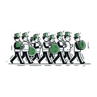 vettore illustrazione di un' in marcia gruppo musicale. stilizzato Immagine di un' in marcia gruppo musicale.