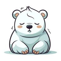 carino cartone animato polare orso seduta. vettore illustrazione isolato su bianca sfondo.