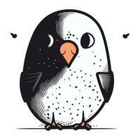 pinguino vettore illustrazione isolato su bianca sfondo. carino cartone animato uccello.