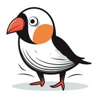 pinguino cartone animato su un' bianca sfondo. vettore illustrazione di un' uccello.
