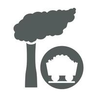 icona di carbone energia pianta e fabbrica. energia industriale concetto. vettore illustrazione nel piatto stile.