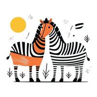 zebra. vettore illustrazione. zebra nel un' piatto stile.