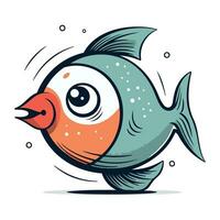 cartone animato carino pesce. vettore illustrazione. isolato su bianca sfondo.