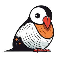 carino cartone animato pinguino isolato su un' bianca sfondo. vettore illustrazione