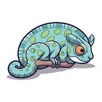 carino camaleonte personaggio cartone animato vettore illustrazione. carino camaleonte.
