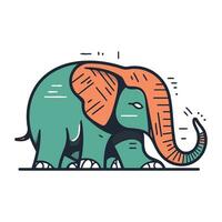elefante icona nel piatto stile. elefante vettore illustrazione su bianca sfondo.