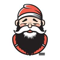 Santa Claus testa con barba e baffi. vettore illustrazione.