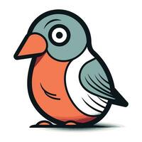 cartone animato vettore illustrazione di carino poco uccello isolato su bianca sfondo.