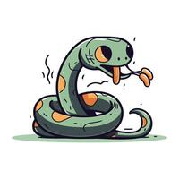 carino cartone animato serpente. vettore illustrazione isolato su un' bianca sfondo.