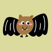 divertente creativo mano disegnato figli di illustrazione di carino pipistrello vettore