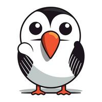 carino cartone animato pinguino isolato su bianca sfondo. vettore illustrazione.