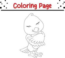 bambino uccello colorazione pagina per bambini vettore
