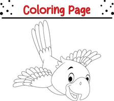 contento uccello colorazione pagina per bambini vettore