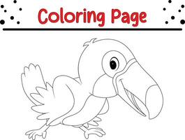 tucano colorazione pagina. uccello colorazione libro per bambini vettore