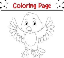 bambino uccello colorazione pagina per bambini vettore
