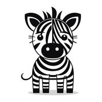 zebra cartone animato icona. animale zoo vita natura e fauna tema. isolato design. vettore illustrazione