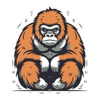 gorilla isolato su bianca sfondo. vettore illustrazione per il tuo design