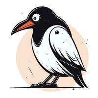carino cartone animato corvo vettore illustrazione. mano disegnato scarabocchio stile.