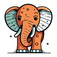carino cartone animato elefante. vettore illustrazione isolato su un' bianca sfondo.