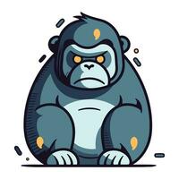 vettore illustrazione di cartone animato gorilla. isolato su un' bianca sfondo.