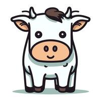 carino mucca cartone animato personaggio vettore illustrazione. carino cartone animato mucca icona.