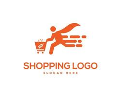 veloce mossa consegna shopping carrello logo design ispirazione vettore modello.