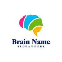 colorato cervello logo design vettore. creativo cervello logo concetti modello vettore