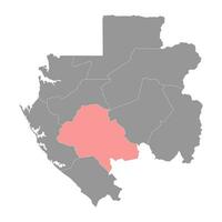 ngounie Provincia carta geografica, amministrativo divisione di Gabon. vettore illustrazione.