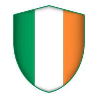 Irlanda bandiera nel scudo forma. vettore illustrazione.