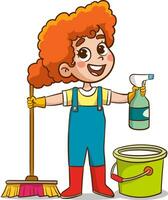 vettore illustrazione di bambini fare vario lavori domestici.