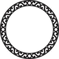 vettore yakut il giro monocromatico telaio. ornamentale cerchio di il settentrionale popoli di il tundra