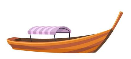 di legno allungata barca per turisti, gondola vettore