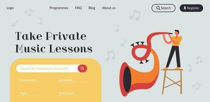 privato musica Lezioni su tromba, sito web pagina vettore