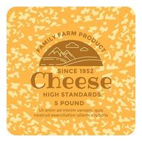 famiglia azienda agricola Prodotto, formaggio di alto qualità etichetta vettore