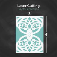 Laser Cut Card. Modello per il taglio. Illustrazione di ritaglio. vettore