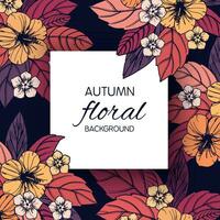 autunno floreale carta e bandiera design vettore